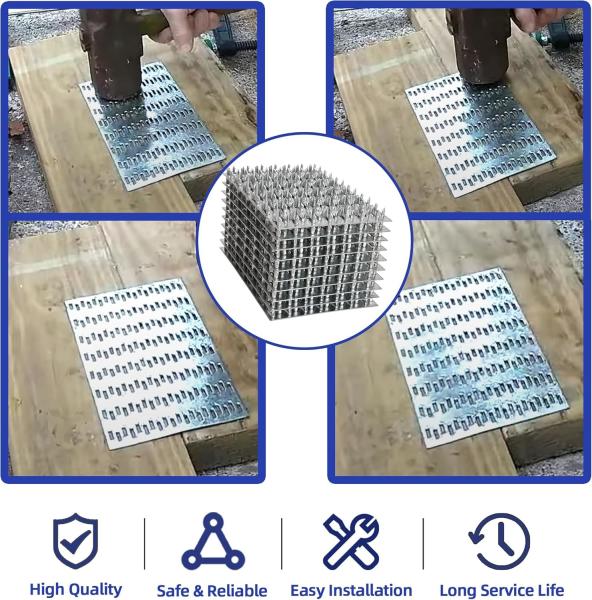 6x4 Inch Pronged Truss Flat Mending Plates Galvanized Steel With 8mm Nail Teeth