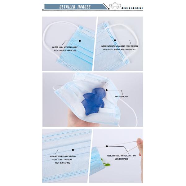 3ply Disposable Medical Face Mask 50pcs For Pollution District