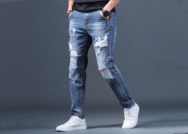 28-40 Size Ripped Skinny Mens Casual Jeans Strech Denim 100% Cotton Pants