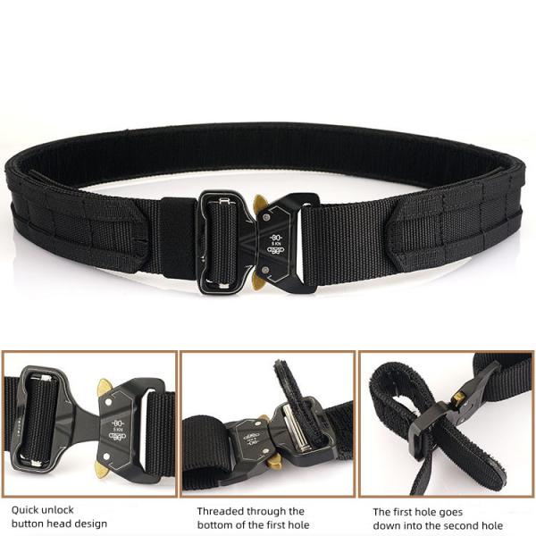 1.7 Inch Quick Release Zinc Alloy Buckle Tactical Belt Military Tactical Duty Battle Belt