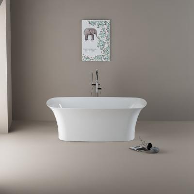 Glossy White Free Standing Bathtub Bathroom Remodeling Center Drain Placement