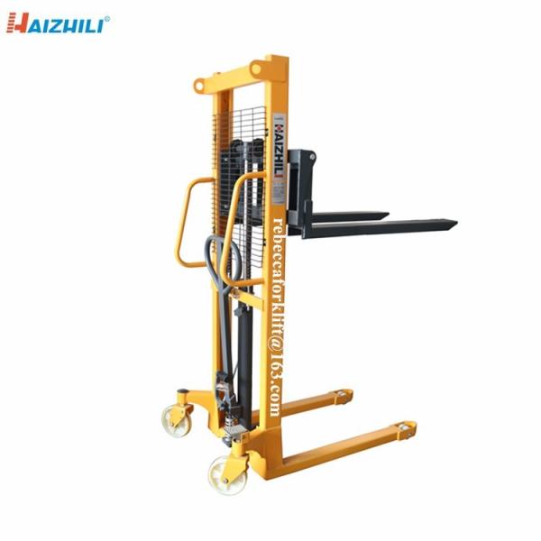 China material handling tools hand forklift 1000kg / 1 ton hydraulic manual pallet stacker