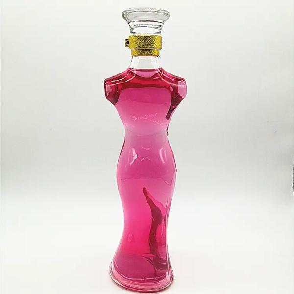 Glass Products 500ml Female Vodka Glass Whisky Red Wine Bottle for Cosmetics Industry