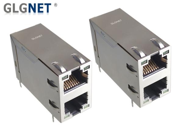 Stacked 2X1 10G Magnetic RJ45 Connector 4 Channels PHY Through Hole Mounting