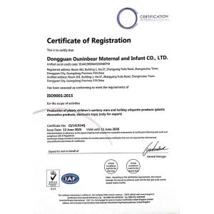 Dongguan Ouninbear Mother And Baby Products Co., Ltd Certifications