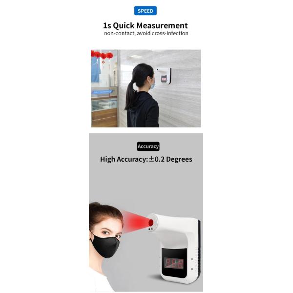 Digital USB High Temperaure Fever Wall Moun ted Infrared Thermometer Device MC01