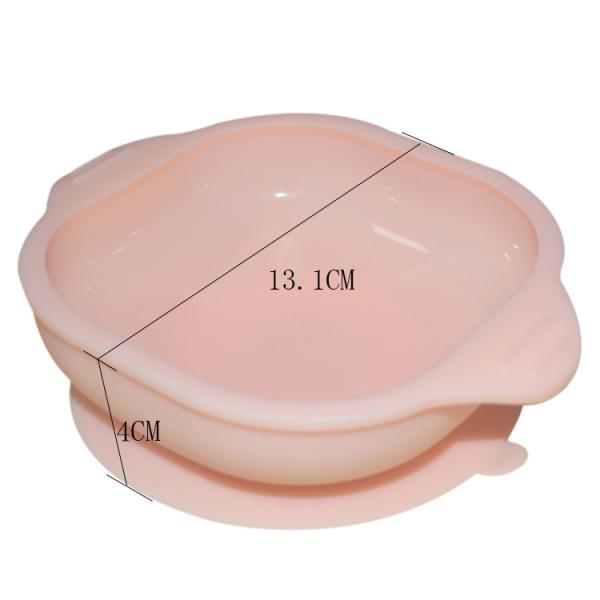 Baby Soft Silicone Suction Bowl Plate Small Baby Divided Plate Spoon With Lid Set