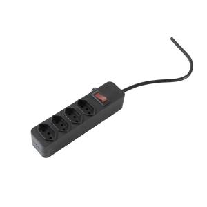 Factory Directly Supply black Brazil Power Board 4 Outlet with fuse protector