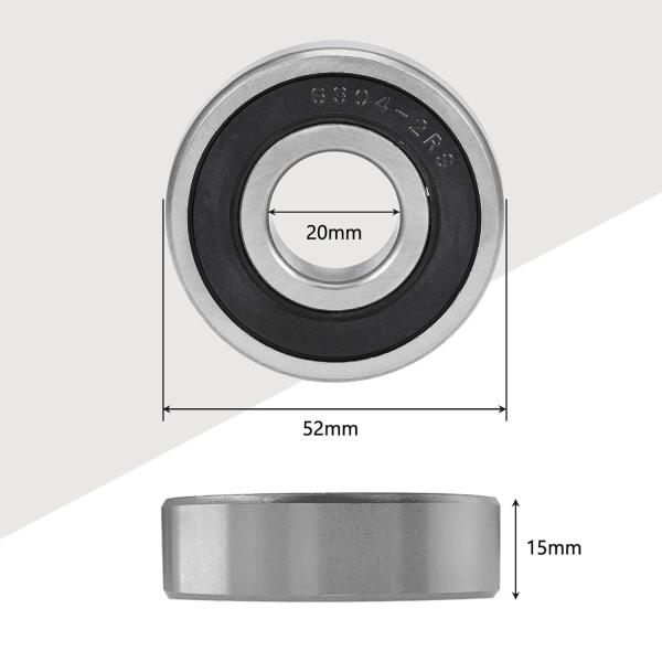 Chrome Steel High RPM Bearing 6304 2RS Ball Bearing Rubber Seal