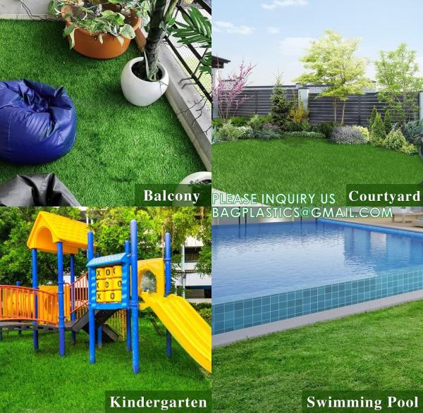 Garden Landscape Decor Plastic Carpet Mat Lawn Artificial Turf Synthetic Grass, Gym Patio Balcony Playground Backyard
