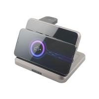 Carregador sem fio multifuncional de material ABS PC com entrada de 5V/2.1A e suporte de caixa