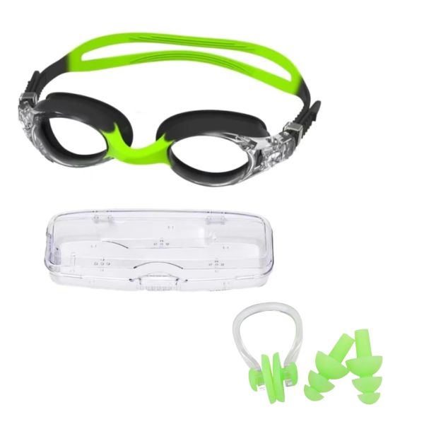 Waterproof Anti-Fog UV Protection Swimming Goggles for Kids with Clear Lens and Earplug Set