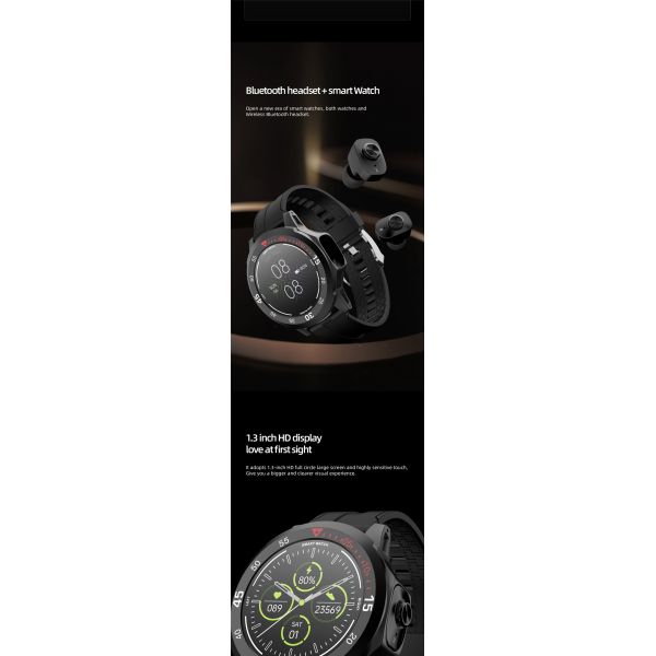 Eraysun 2 in 1 Bt Call Function Smartwatch Pressure Smart Watch With Earbuds Bracelet Tws Earbuds
