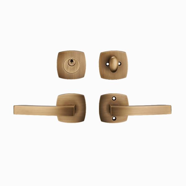 American Style Bedroom Door Handle Lock , 63.5mm Interior Door Brass Handle Lock