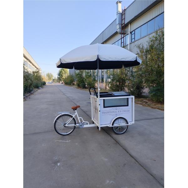 Electric Italian Ice Cream Push Cart Tricycle 220V/380V Voltage 220*87*240cmcm Size