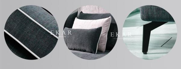 Home Modern Design Deep Green Fabric Sofa Set Corner Couch