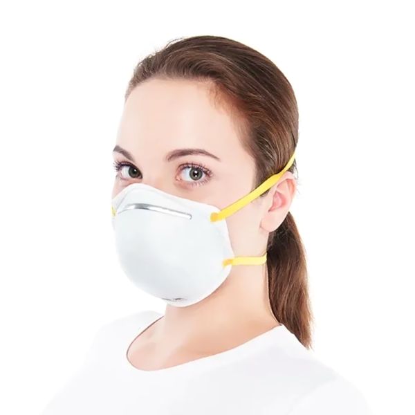 Hubei Haixin N95 Respirator Disposable White Medical Mask with Valve Breathable Duck Bill V Shape Round Earloop Face Masks