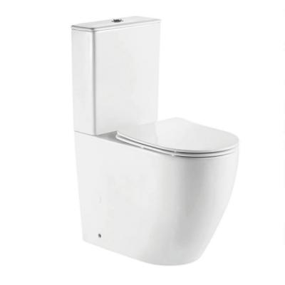 Europe Close-Coupled 2 Piece Toilet Ceramic Bathroom Toilet Sanitary Ware Rimless Back to Wall Toilet for Bathrooms
