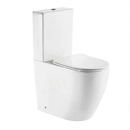 Europe Tricouplée 2 pièces Toilette salle de bain en céramique Toilette sanitaire Sanitaire sans bordure Retour au mur Toilette pour salles de bains