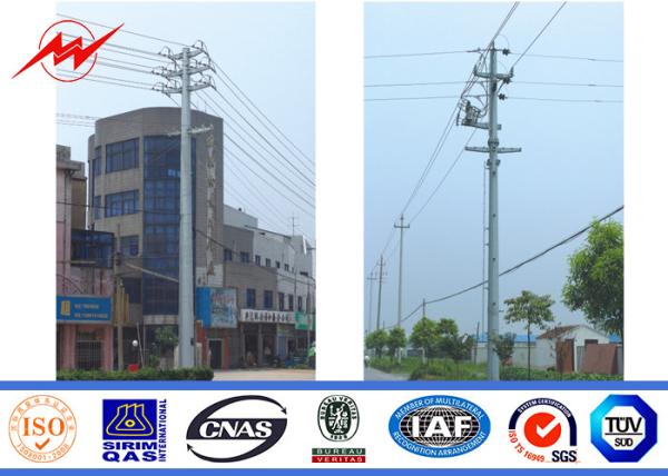 High Voltage Hot Dip Metal Light Pole For Electrical Transmission , 90 Feet Length