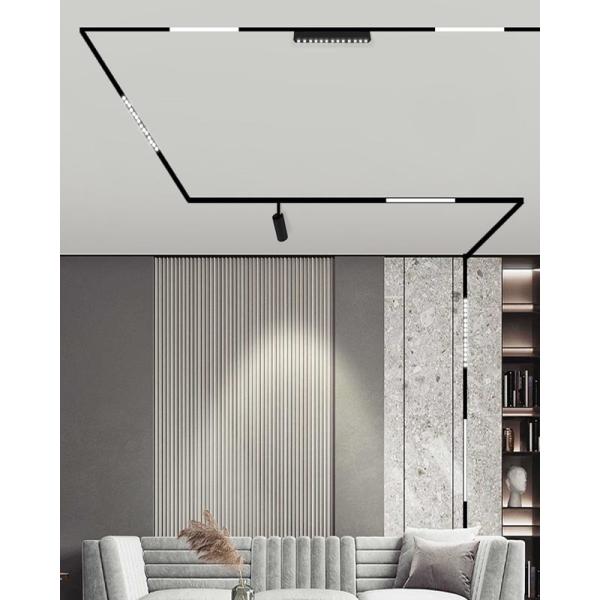 Aluminum 48v 35mm Living Room Magnetic Track Lighting Left And Right Mobile