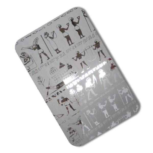 316 Etched Stainless Steel Sheet Plain 600mm - 1500mm Luxury Art Pattern Mirror
