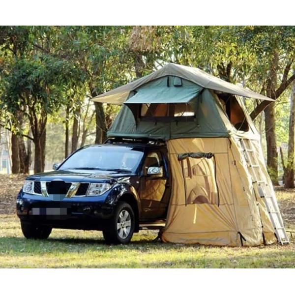 Spacious 2-3 Person Dark Green Car Roof Top Tent Outdoor With Rainfly