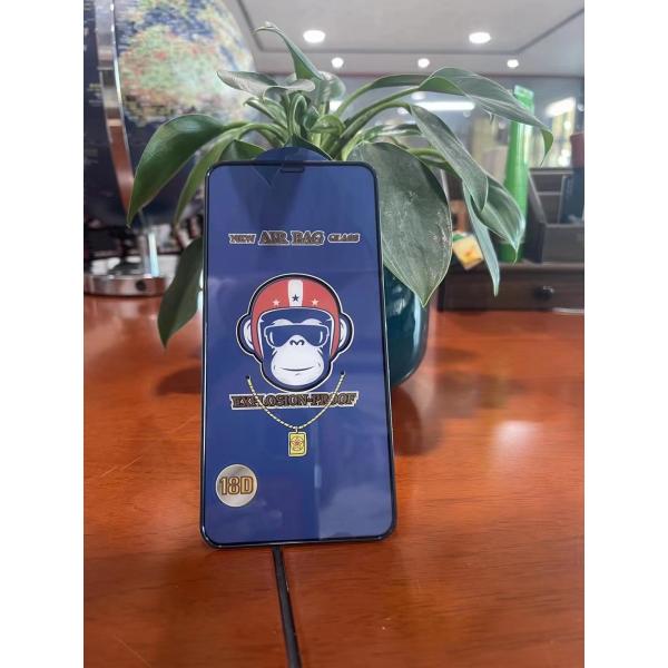 18D airbag silicone en caoutchouc à bord de verre trempé protecteur d'écran anti choc pour iphone 13 VIVO OPPO SAMSUNG