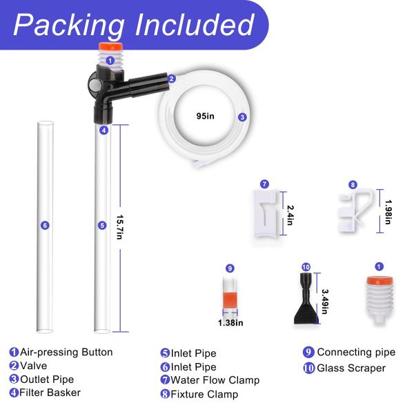 Aquarium Sand Gravel Vacuum Cleaner Tools For Fish Tank Water Changer