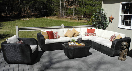 Luxury Comfortable Wicker Sofa , Rattan Conservatory Furniture