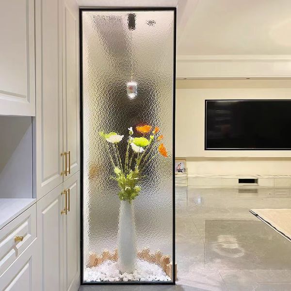 6mm Frosted Water Corrugated Decorative Privacy Glass Office Partition Supports CAD Drawing