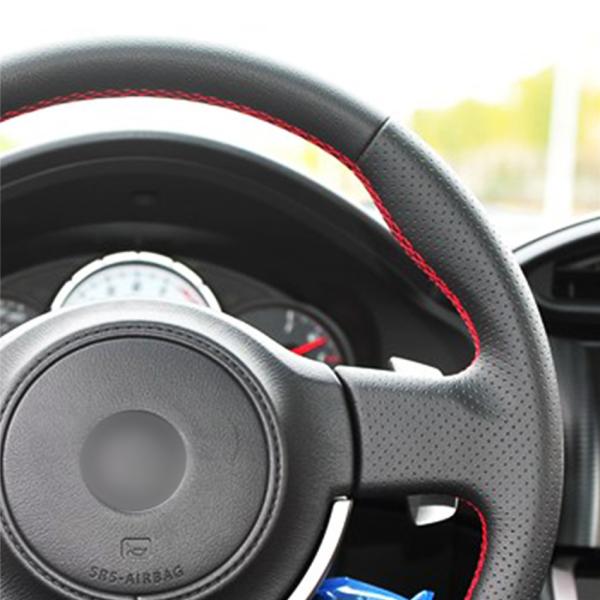 Custom Hand Stitching Black Artificial Leather Steering Wheel Cover for Toyota 86 GT86 Subaru BRZ Scion FR-S FRS