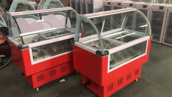10l Small Glass Door Freezer, Ice Porridge Display Glass Door Freezer, 6barrels Glass Door Display Freezer