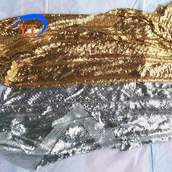 4mm Silver Aluminum Mesh Fabric Decorative Flexible Metal Sequins Wall