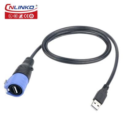 CNLINKO LP20 USB 2.0 Ip68 Waterproof Industrial Plastic Dual Usb Wire Connector