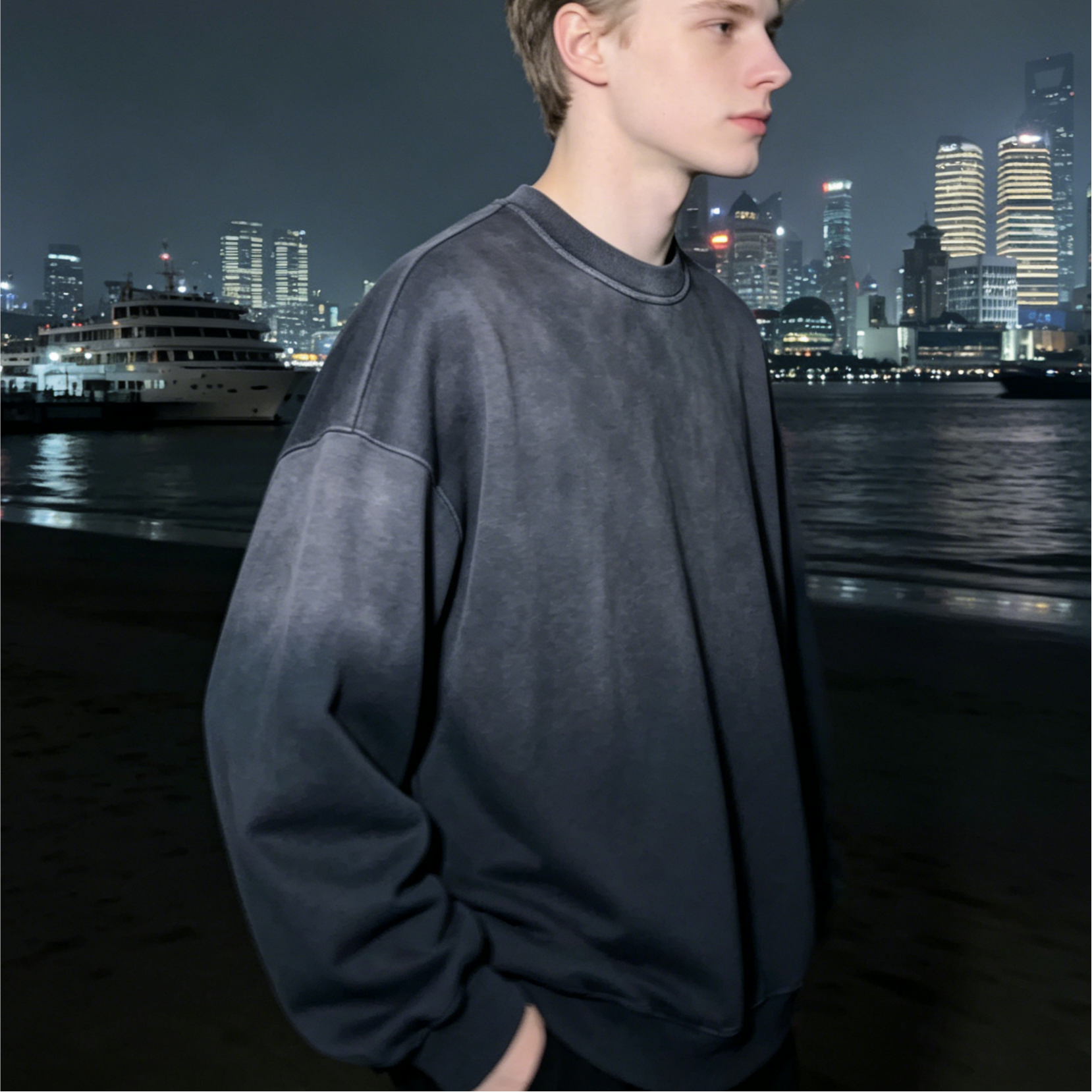 360g Combed Cotton Marble Wash Hoodie Drop Shoulder Oversized Hoodie Streetwear
