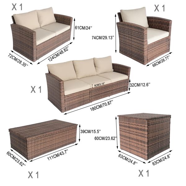 Hot Sell 5 Pieces All Weather Cheap Patio Furniture Set Garden Sofas for Outdoor Leisure Conversation Set