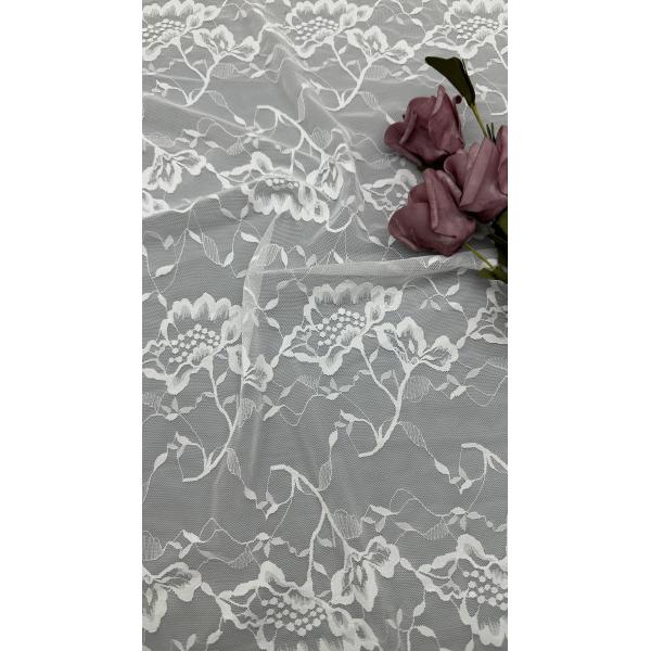 女の子 白いレース 刺繍生地 呼吸 花柄 メッシュ グラウンド ウェディングドレス用