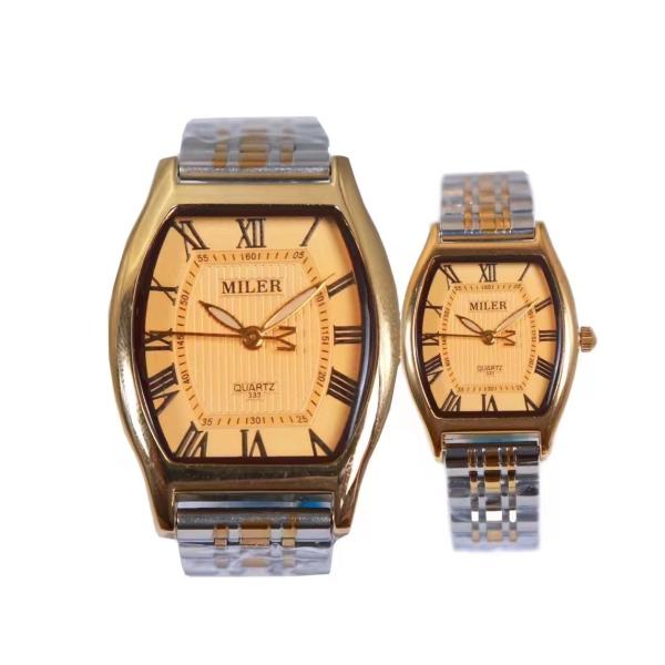 Оптовая настройка логотипа Стильные часы для пар Нержавеющая сталь Модные кварцевые часы