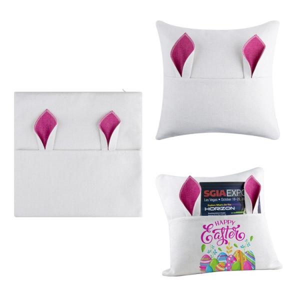 16*16 Inch Blank Sublimation Cushion Cover With Pocket And Rabbit Ear For Easter Day