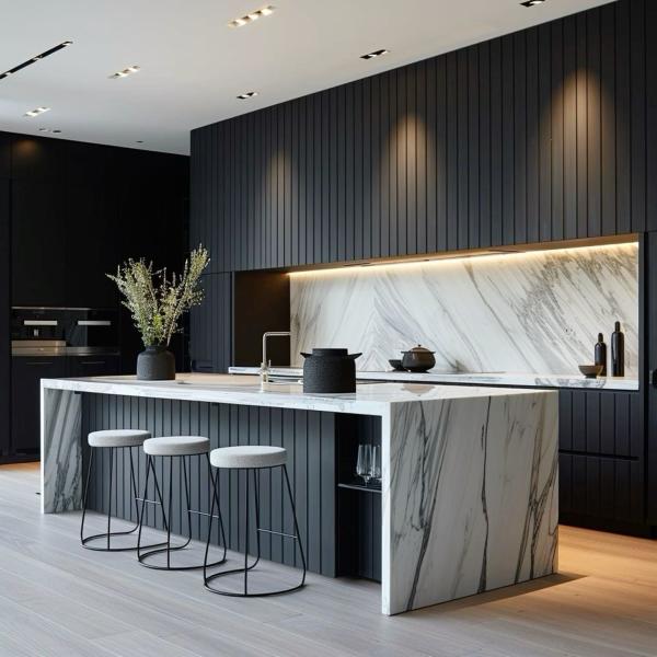 Casa inteligente Armario modular de contrachapado de madera Pvc de diseño moderno cajón cesto corredero de cocina deslizante Set de muebles de gabinete de despensa