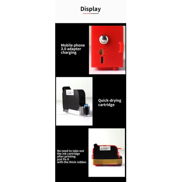 Semi-Automatic 12mm Height Mini Handheld Inkjet Printer for Carton Bag Metal Wood Pipe