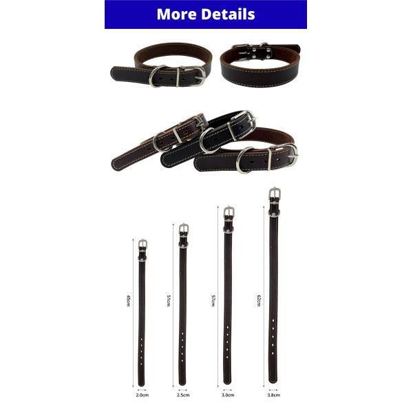 Premium Genuine Leather Dog Collar Durable Stylish Comfortable Fit