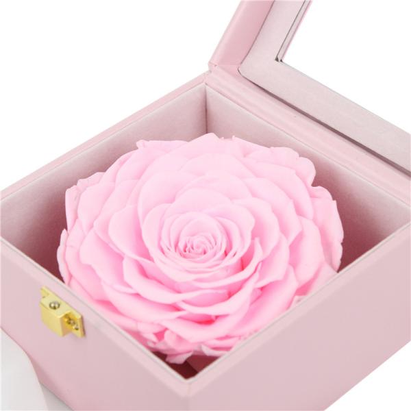 Dark Purple 7-8CM Preserved Rose Gift Box With No Harmful Substances