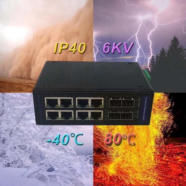 Переключатель 24vdc 8 гаван RJ45 локальных сетей рельса Din гигабита OEM управляемый