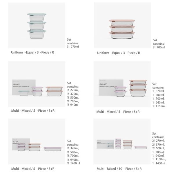 1150ml FDA/LFGB leak-proof borosilicate glass food  storage container with Aesthetic appeal for home goods store