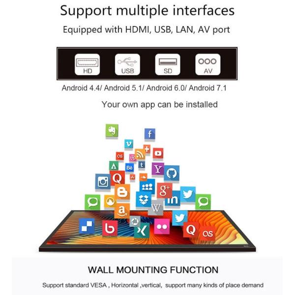 13.3 дюймовый планшет Android All In One Промышленный настенный монтаж RK3288