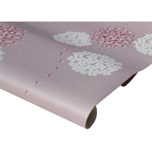 Pink Color Vinyl Rustic Floral Wallpaper with Soundproof for Home Decorating