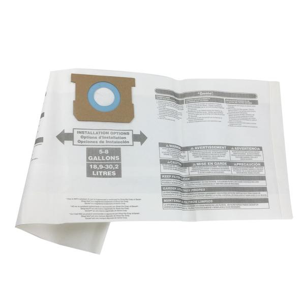 Vac 5-8 Gallon Vacuum Cleaner Paper Bags Type E - 9066100 90661 906-61
