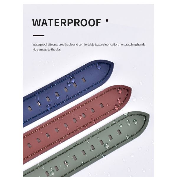 FKM Fluororubber Strap - Breathable Leather Texture